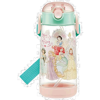 【日本直邮】Skater斯凯达 儿童透明水壶带吸管480ml公主23 PDSH5