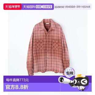 1h可退 日本直邮Name.男装 宽松版型 裂帛加工 全棉法兰绒格纹开