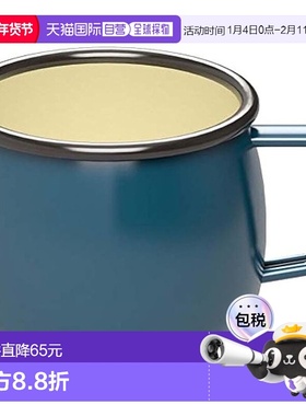 【日本直邮】鹿牌 烧烤杯搪瓷杯深蓝色400ml UH-504办公家用户外