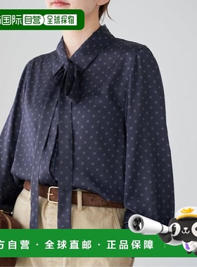 1h可退 日本直邮IENA /3 缎面波点系带衬衫内搭上衣