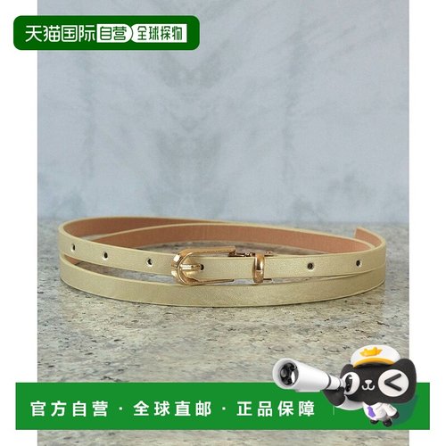 日本直邮florge 金色扣奢华感PU皮革窄腰带 FL8218EW009118 [腰带