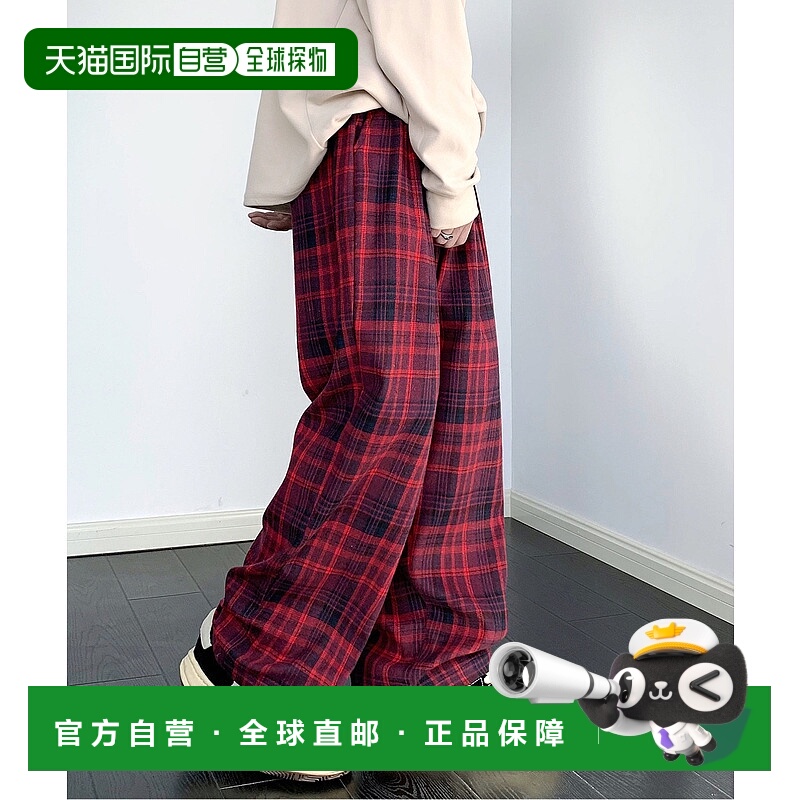 1h可退 日本直邮neos男女同款宽松格纹休闲气球裤 K841