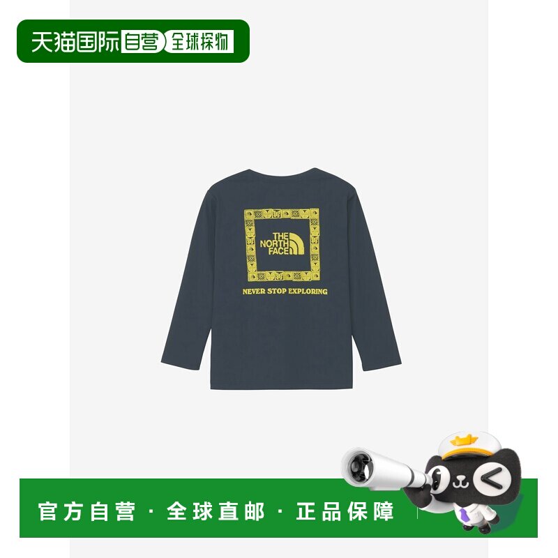 日本直邮TNF 长袖牛肉自由图案T恤速干运动
