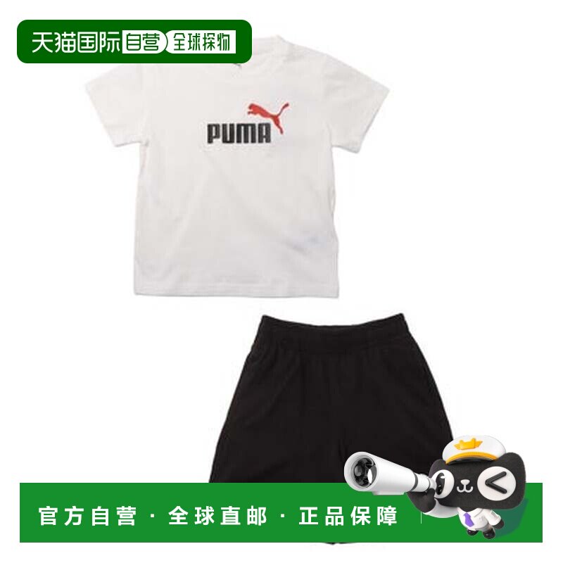 日本直邮彪马 PUMA 儿童T恤短裤套装 ESS 2色 No.1 LOGO T恤和短图片