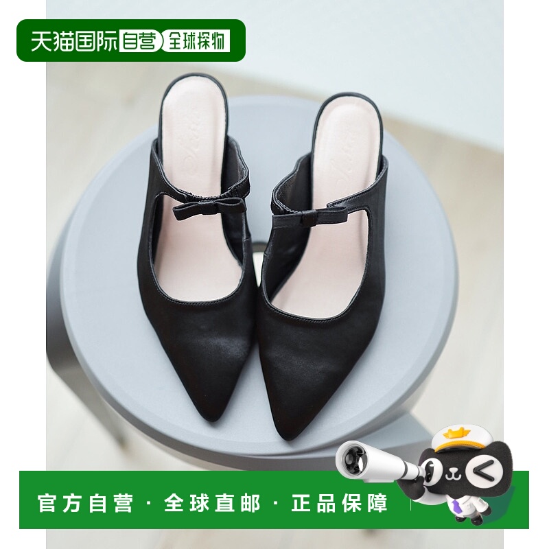 日本直邮SESTO女士缎面丝带尖头穆勒凉鞋高跟鞋单鞋 DTS3410