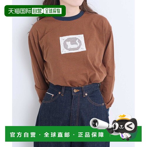 日本直邮l'atelier du savon 女装 网眼蕾丝刺绣长袖T恤 7301CT00
