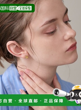 1h可退 日本直邮NOJESS 女士 天然黄水晶玫瑰切工耳钉 仿金设计