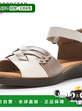 日本直邮MOONSTAR 女士舒适凉鞋SPORTH SP5942象牙白组合可调节脚