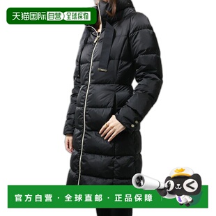 日本直邮HERNO 女士缎面羽绒服无帽防水缎面中长款大衣外套羽绒服