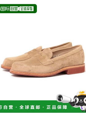 1h可退 日本直邮ALDEN 男士牛皮绒面革Penny Loafer懒人鞋 383200