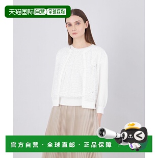 1h可退 日本直邮EPOCA 女士蕾丝拼接蓬松袖针织开衫 M5N20523__