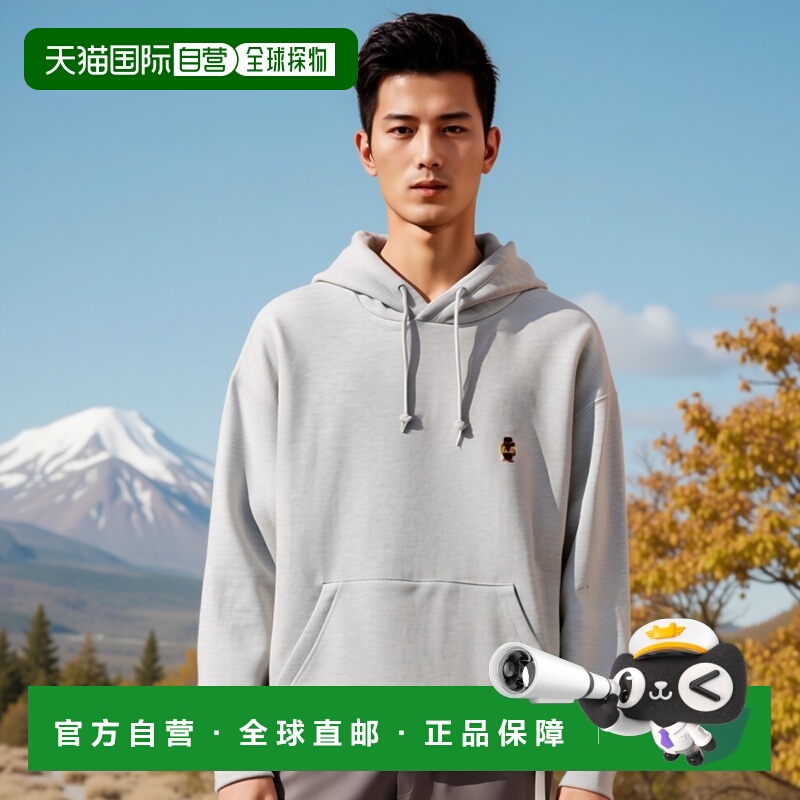 1h可退 日本直邮coen 一点小熊刺绣内起毛卫衣连帽衫百搭潮牌 高