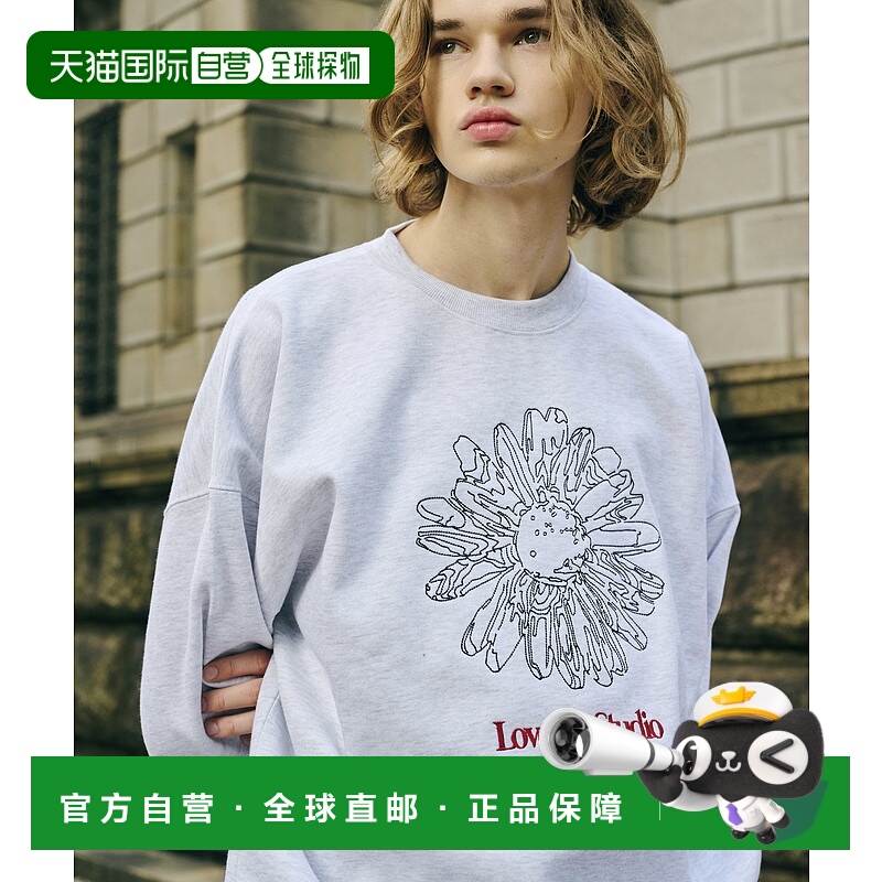 1h可退 日本直邮PUBLUX男女同款LOVE POP STUDIO花卉刺绣卫衣宽松