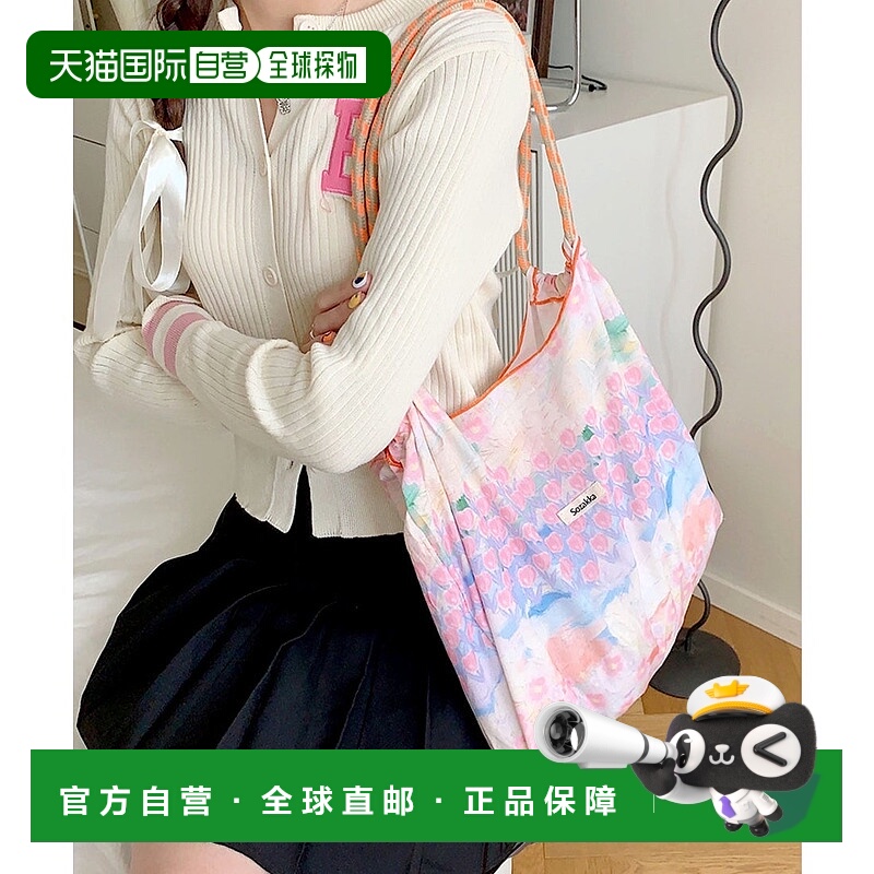 日本直邮florge 花卉丝带满版图案购物袋 环保袋 副包 [FL8218AW0