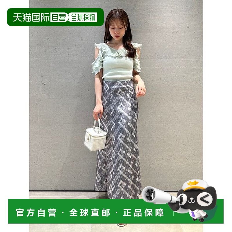 日本直邮SNIDEL 蕾丝印花窄版短裙 [SN1728EW045833]半身裙