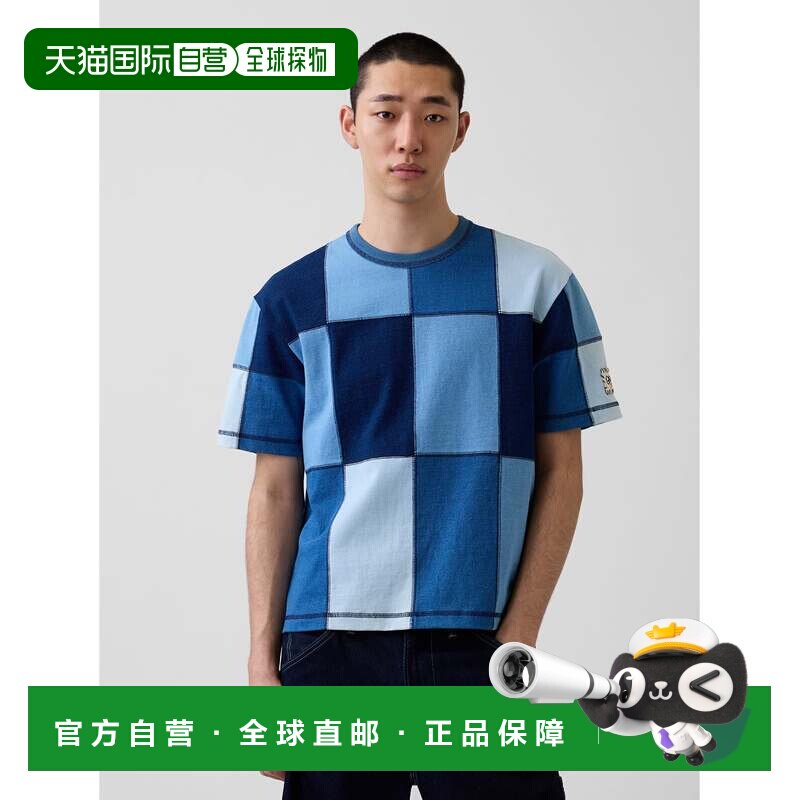 日本直邮GAP Gap x Sean Wotherspoon靛蓝拼接短款T恤短袖图片