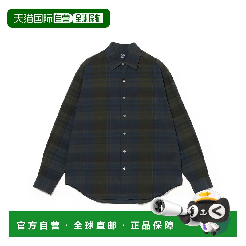 日本直邮BEAMS 棉质绿色马德拉斯格纹大衬衫外套图片