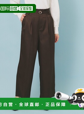 1h可退 日本直邮index女士宽松两褶阔腿裤 变形扣腰带设计 C58640