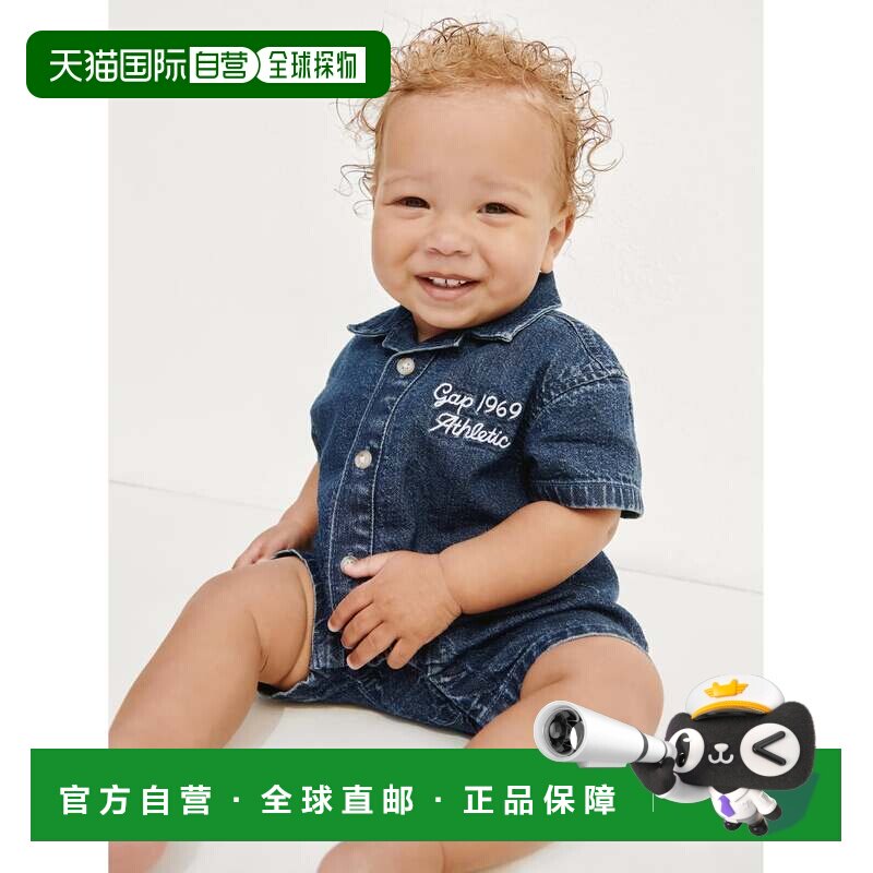 日本直邮GAP K丹宁GAP标志短袖连体衣婴儿款图片