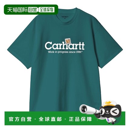 日本直邮Carhartt WIP FW24 S/S Label Script T-Shirt 宽松胸前T