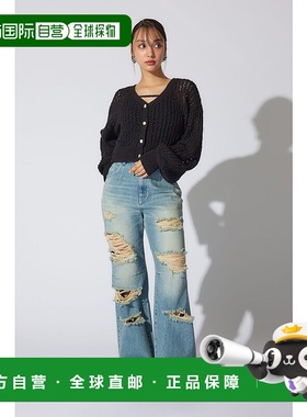 日本直邮Rienda 经典宽松直筒牛仔长裤 [RI3465EW033819] 蓝色