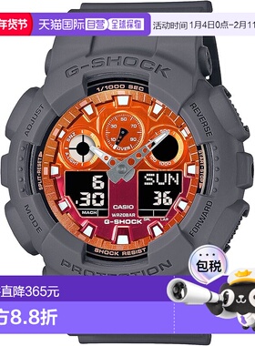 【日本直邮】卡西欧 G-SHOCK GA-100FL-8AJF 男士灰色火焰表