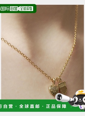 日本直邮JAM HOME MADE 女士 立体心形双徽章 可调节锁骨链 78361