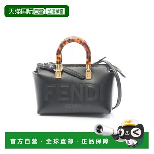way牛皮斜挎包黑色正品 日本直邮中古Fendi芬迪女包A级95新by the