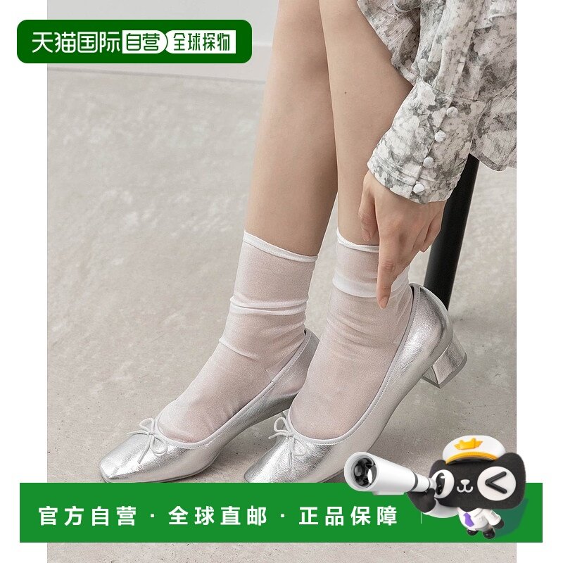 1h可退 日本直邮RANDA 女士方头芭蕾平底鞋 稳重粗跟 金属/缎面/,女鞋,浅口单鞋,淘宝优惠券,粉丝福利购,淘宝优惠卷