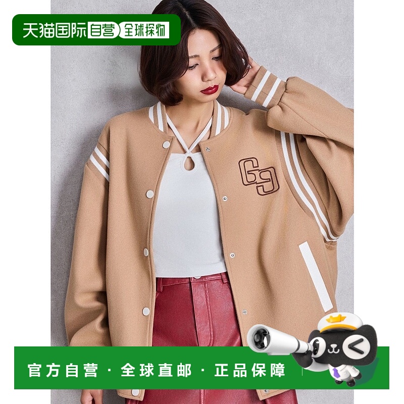 1h可退 日本直邮GYDA女装宽松刺绣棒球外套 leopard oversize 072