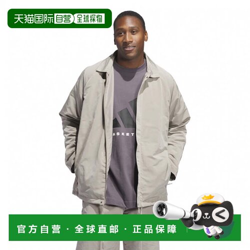 日本直邮adidas 篮球教练夹克 JC7843 米色