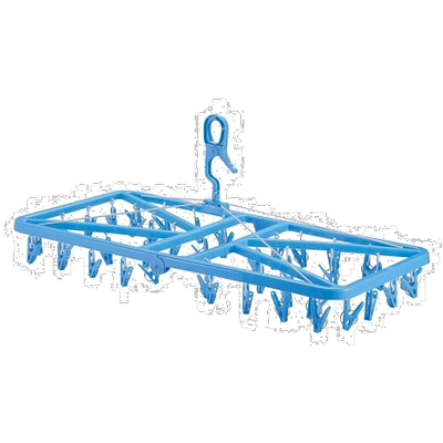 【日本直邮】Pearl Metal珍珠金属 晾衣架 42个夹 蓝色 H-2142