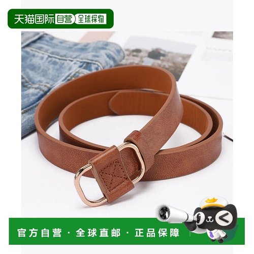 日本直邮florge 无级调节交叉缝线简约皮革腰带 FL8218EW05158 腰