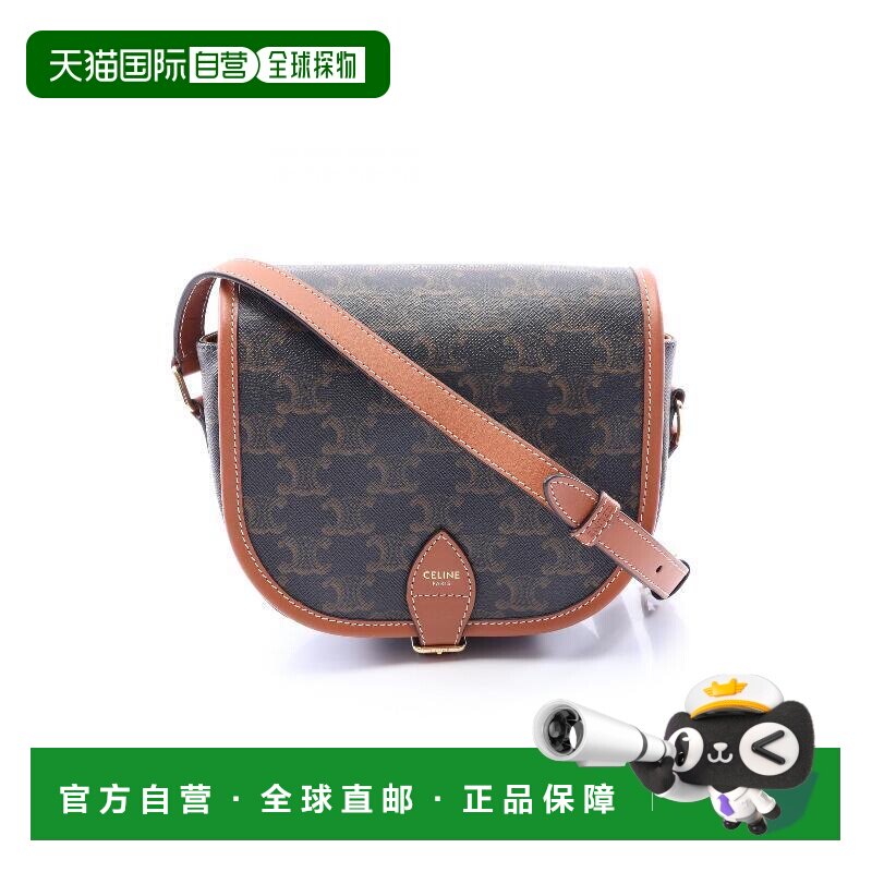 日本直邮中古二奢Celine赛琳女包A级95新凯旋门老花斜挎包图片