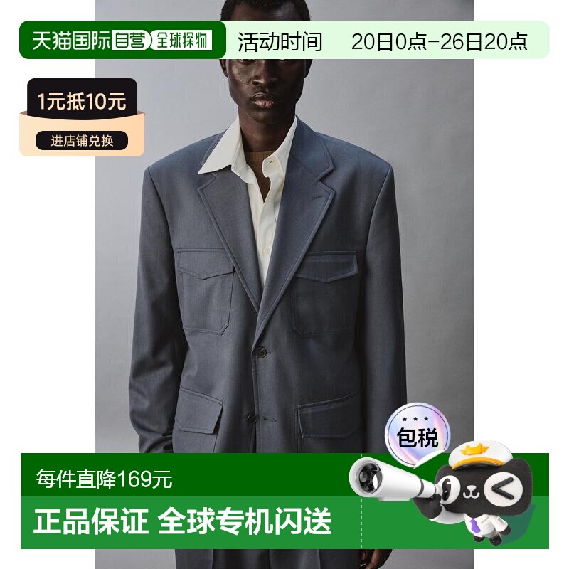 日本直邮Zara补丁口袋西装外套
