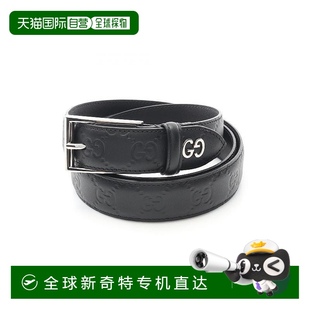 日本直邮中古Gucci古驰男A级95新gucci古驰牛皮腰带黑色