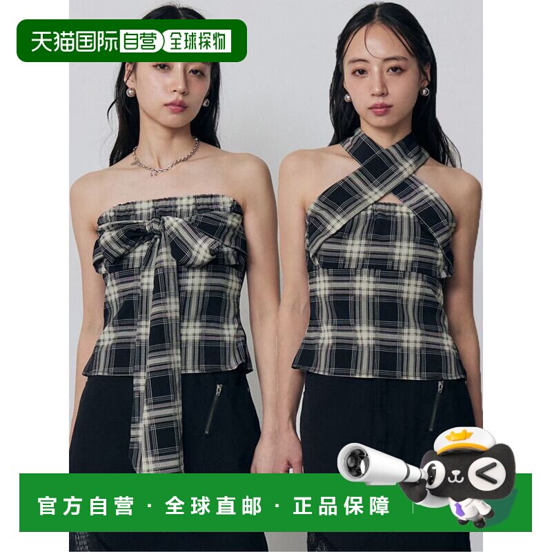 1h可退 日本直邮MURUA 女装 多穿法格纹露肩上衣 0126304004