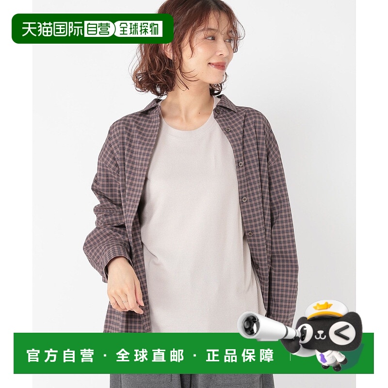 1h可退 日本直邮studio CLIP 女装 宽松版型 罗纹长袖T恤 透感内