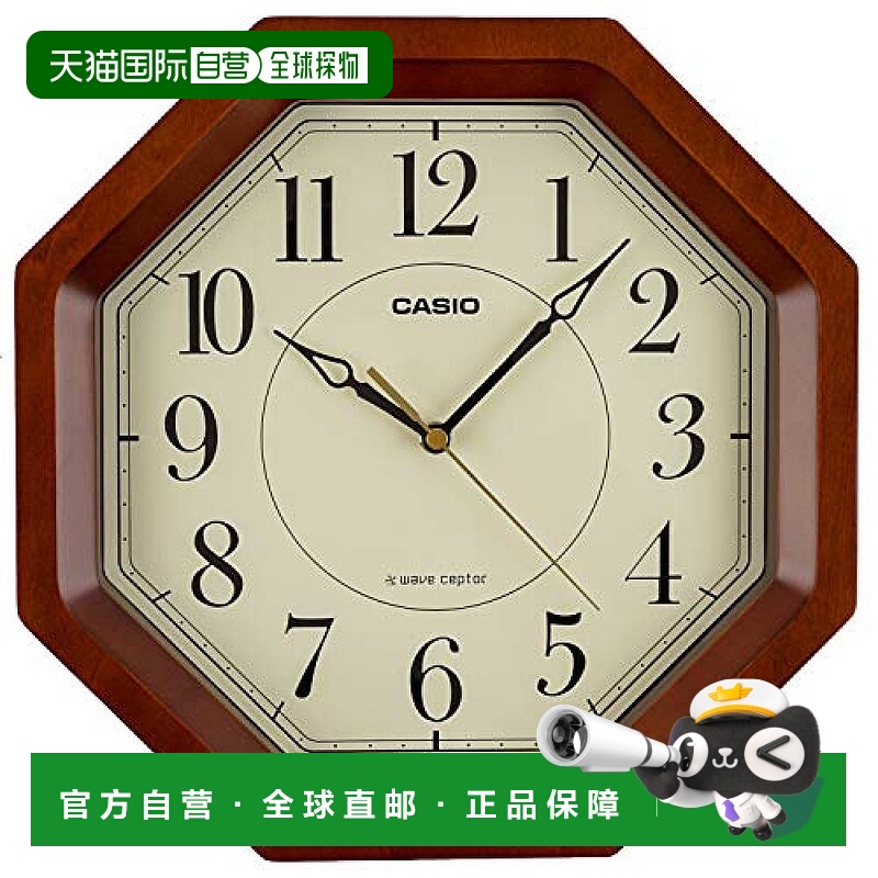 【日本直邮】CASIO卡西欧挂钟无线电波直径29.5cm八角IQ-1106J-5J