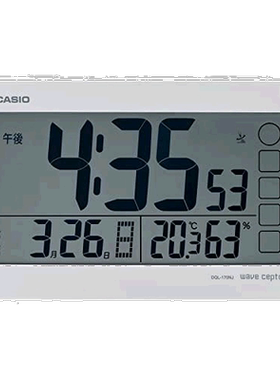 日本直邮Casio卡西欧 闹钟 电波白色自动亮数码带灯DQL-170NJ