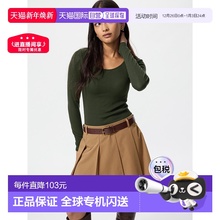 日潮跑腿UNIQLO优衣库 保暖 Heattech 罗纹 U 领文胸 T 恤/长袖 4