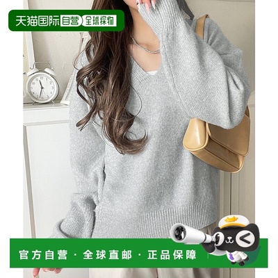 1h可退 日本直邮classicalelf 女装 V领宽松针织衫 仿羊毛质感 舒