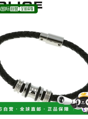 日本直邮POLICE 卡车司机手链 男士 银黑色 25488BLB-S 热门推荐