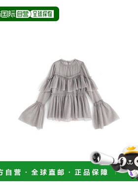 日本直邮日潮 GRL 闪光蕾丝荷叶边 peplum 上衣 tu998长袖女装