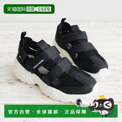 日本直邮arnold palmer 女士运动鞋运动鞋凉鞋厚底黑色轻便低帮网