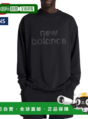 日本直邮New Balance 男士黑色长袖T恤AMT53172-BK运动训练衬衫