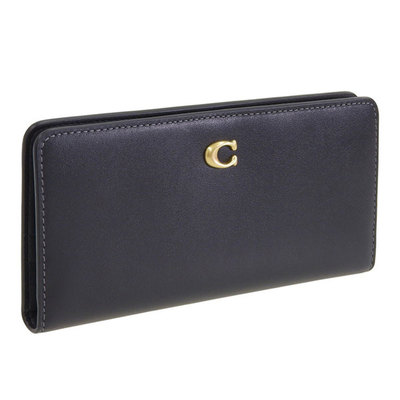 日本直邮Coach 女士长款钱包皮革黑色RFC LTH ESS SLM WLT CZ096B