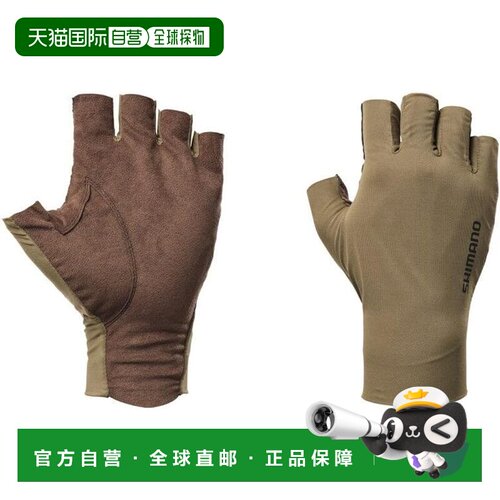 【日本直邮】禧玛诺 05 Sensitive 手套 五指剪裁 GL-007Y 卡其色