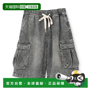 1h可退 日本直邮LOVETOXIC 女童宽松复古水洗牛仔工装短裤 秋冬款