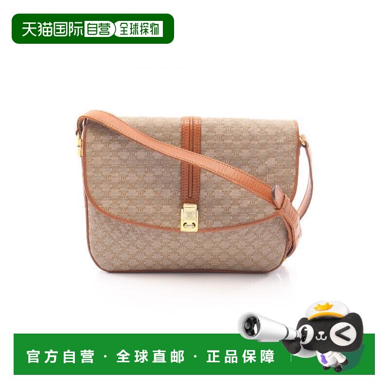 日本直邮中古Celine赛琳女包B级9新Macadam涂层/防水帆布斜挎包浅图片